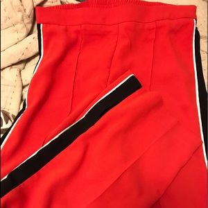 Red Black Stripe Dress Pants